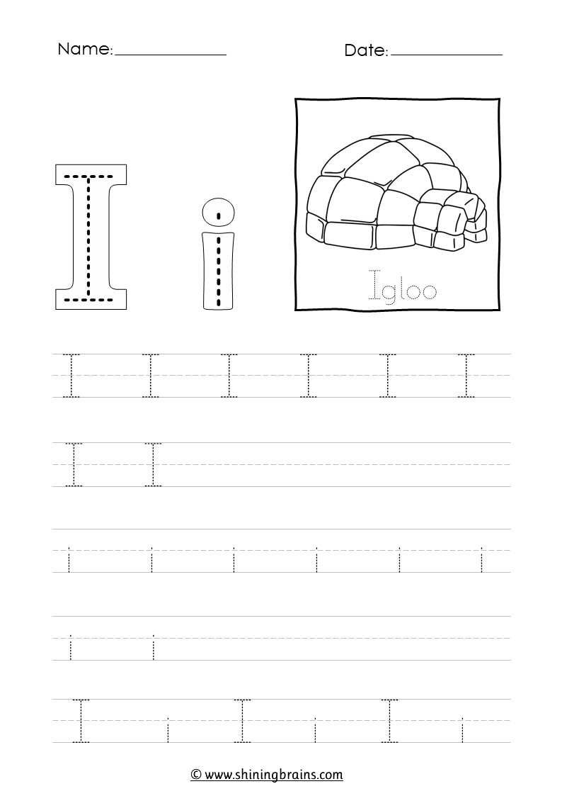 Letter I Tracing Worksheets Preschool Letter I Tracing Worksheets Preschool