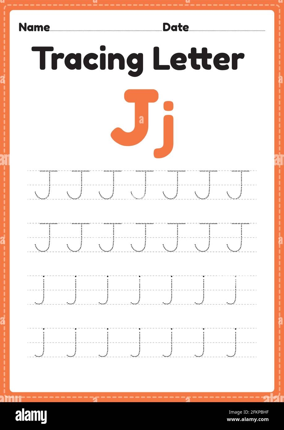 Tracing Letter J Alphabet Worksheet For Kindergarten And Preschool Tracing Letter J Alphabet Worksheet For Kindergarten And Preschool