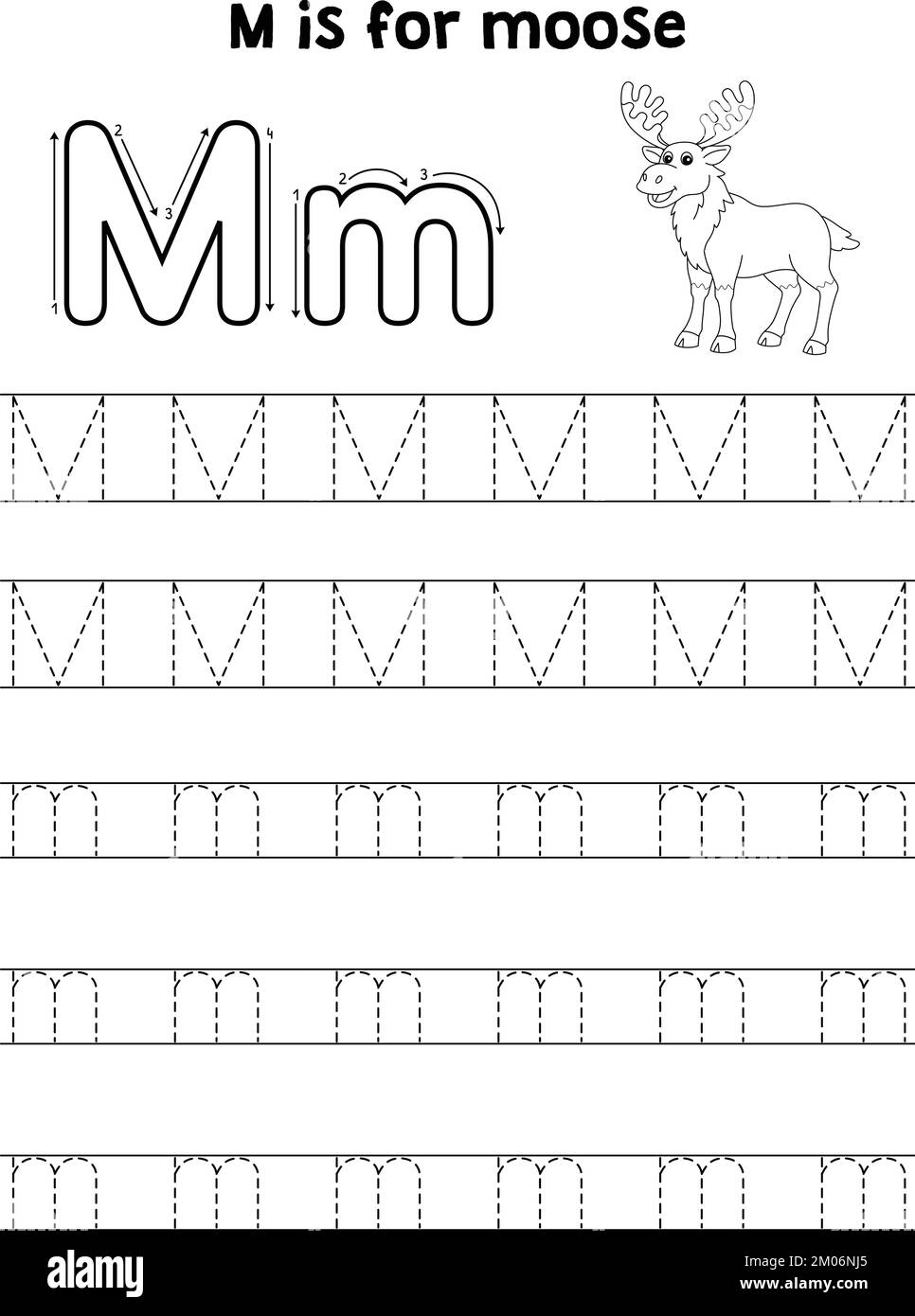 Tracing Letter M Stock Vector Images Alamy
