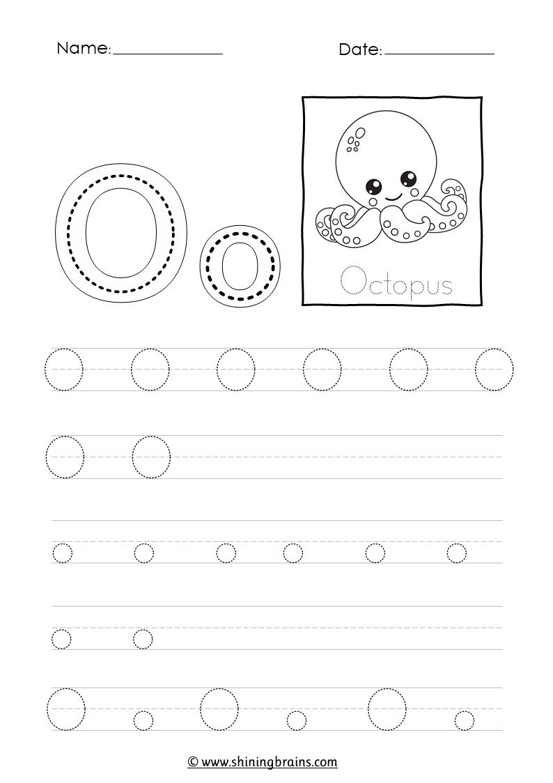 Letter O Tracing Worksheets