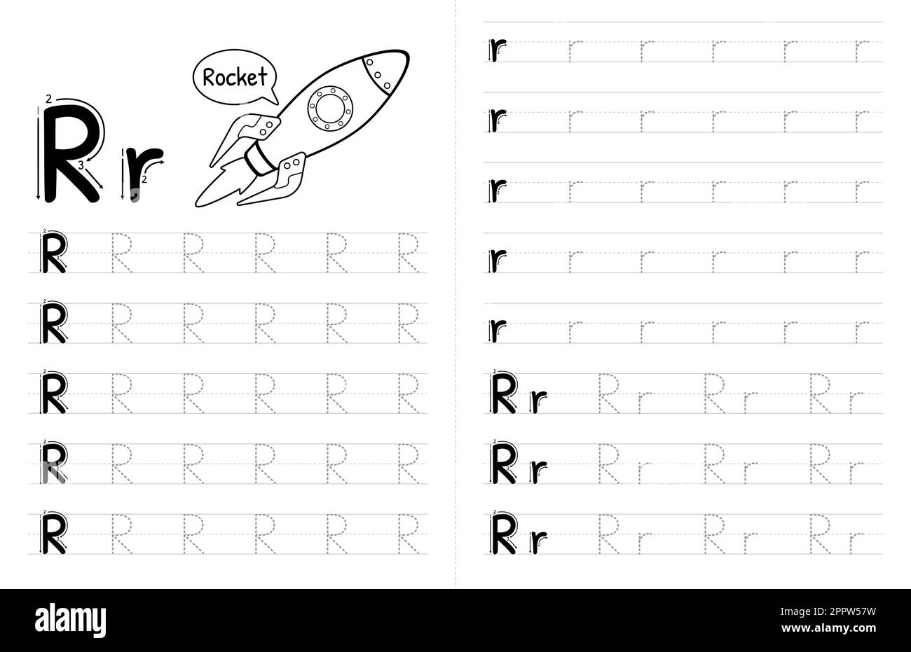 Letter R Tracing Worksheet