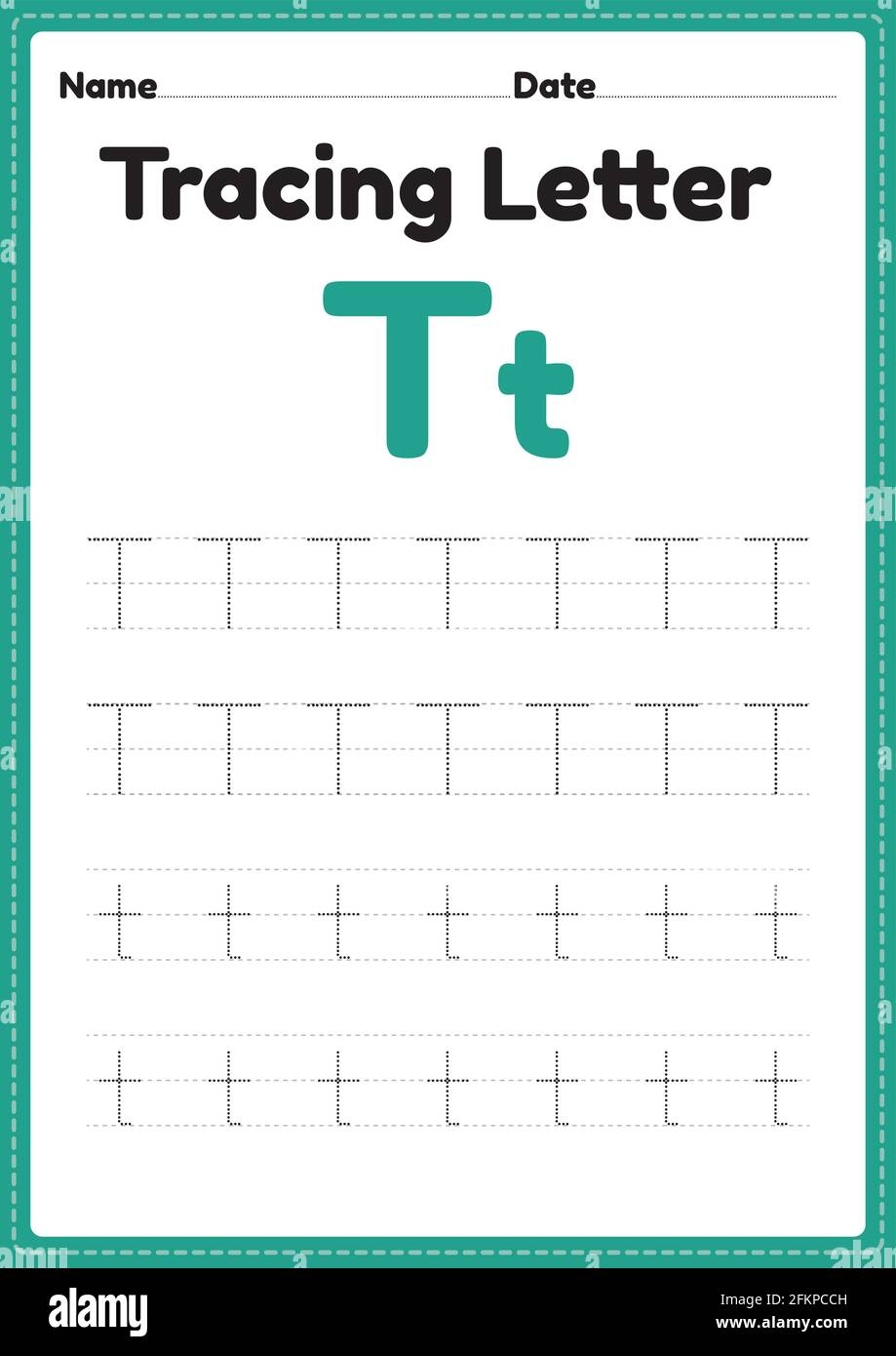 Tracing Letter T Stock Vector Images Alamy