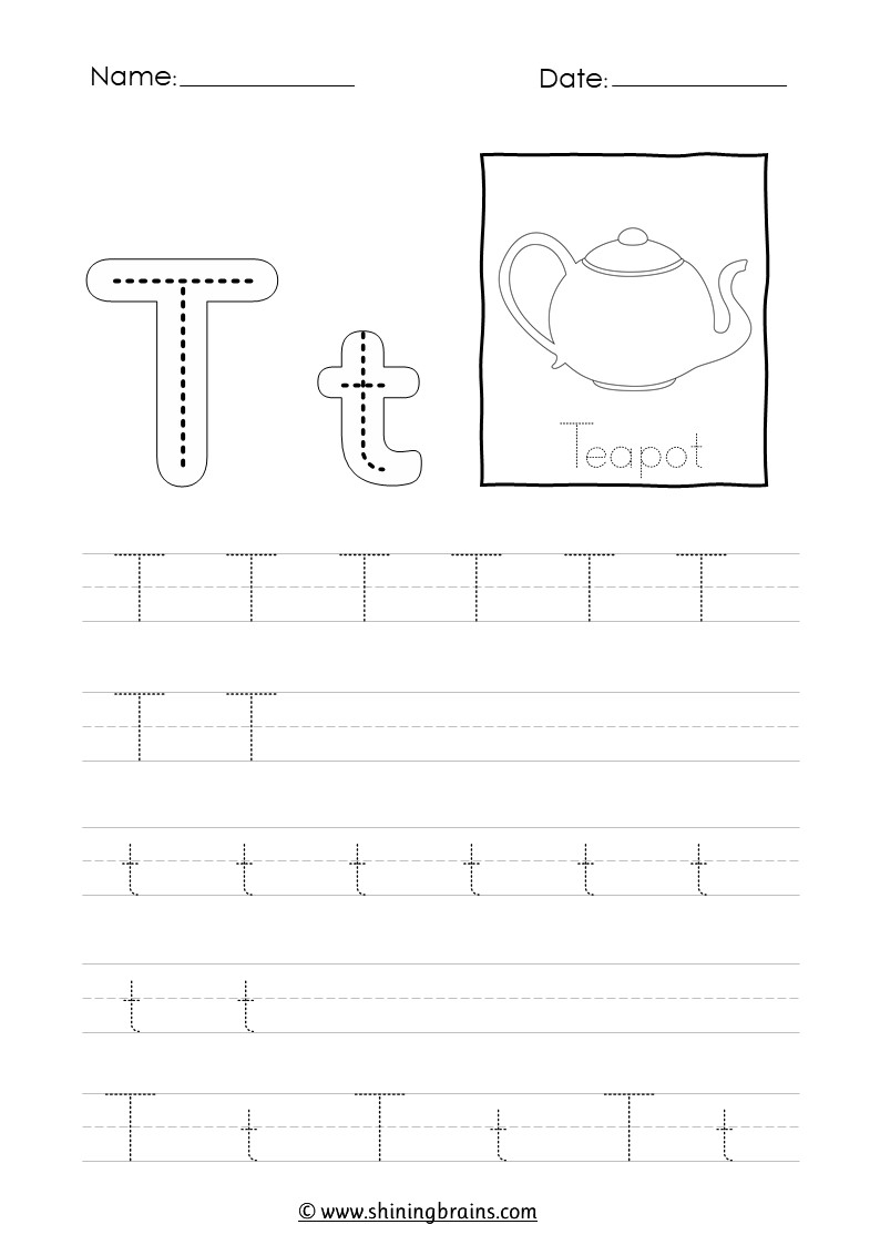 Free Printable Letter T Tracing Worksheets Free Printable Letter T Tracing Worksheets