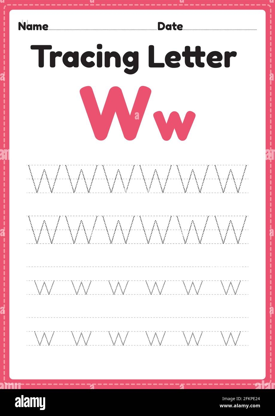 Letter W Tracing Worksheets Preschool