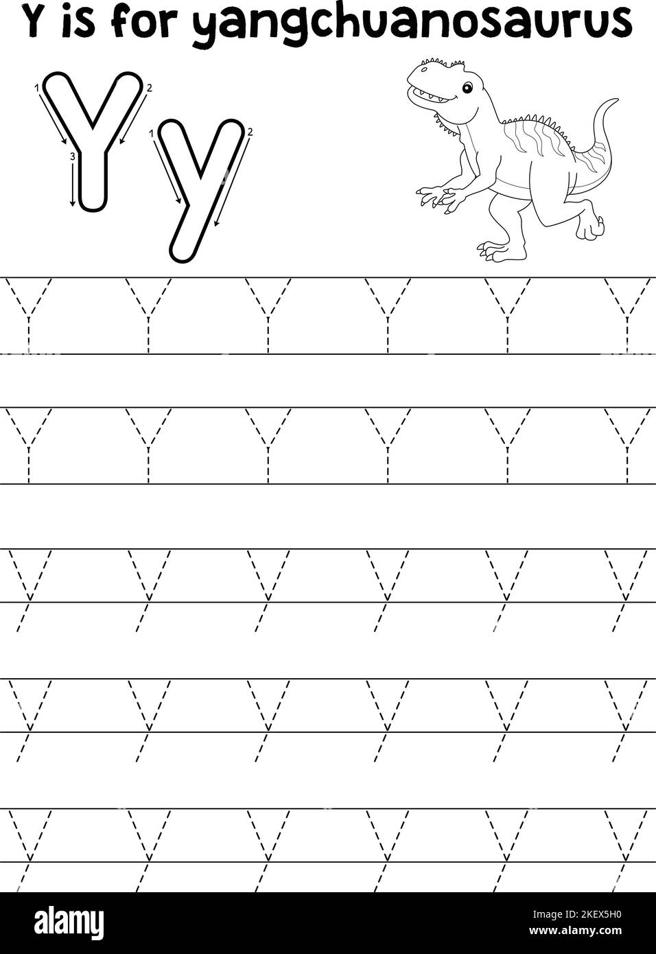 Letter Y Tracing Worksheets