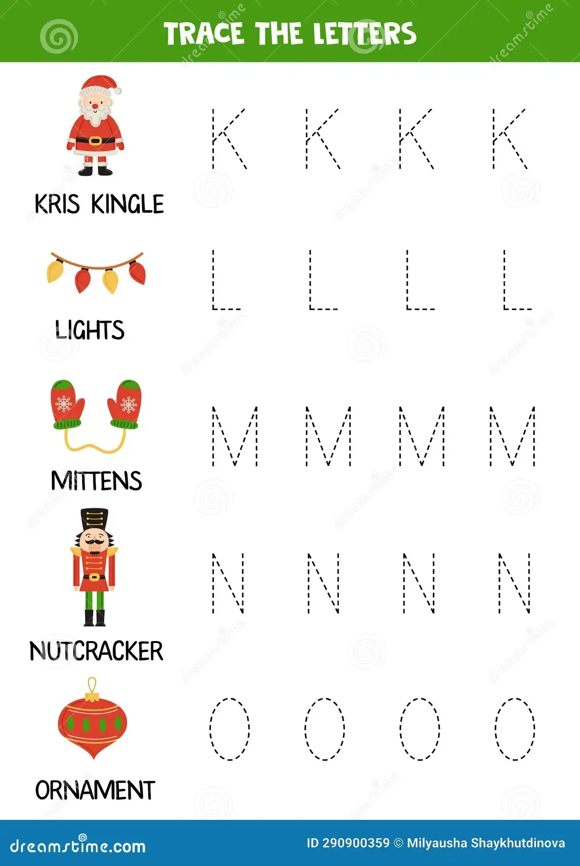 Tracing Letters Of Christmas Alphabet Writing Practice Stock 