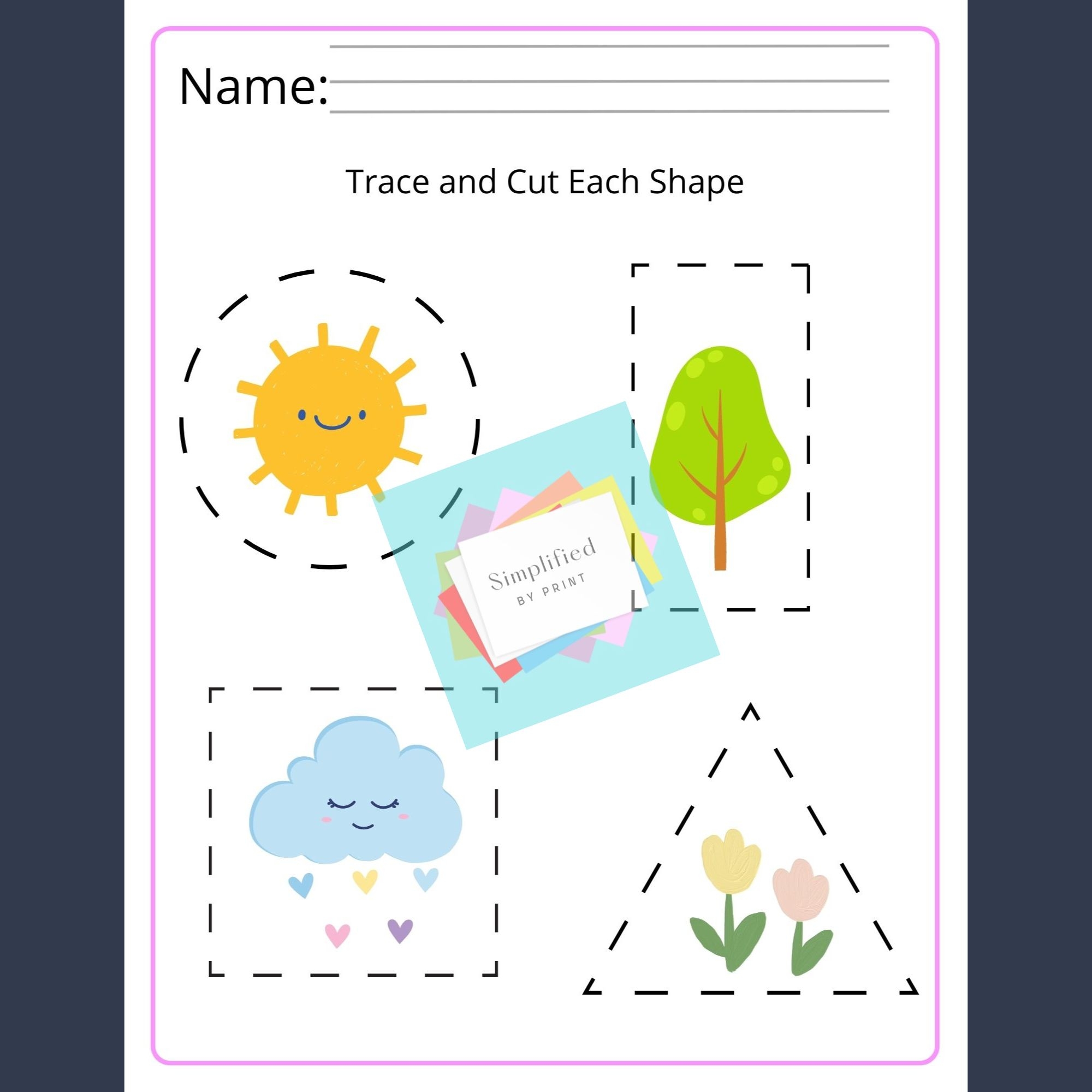Tracing Line And Cutting Skills Worksheets Preschool Fine Motor