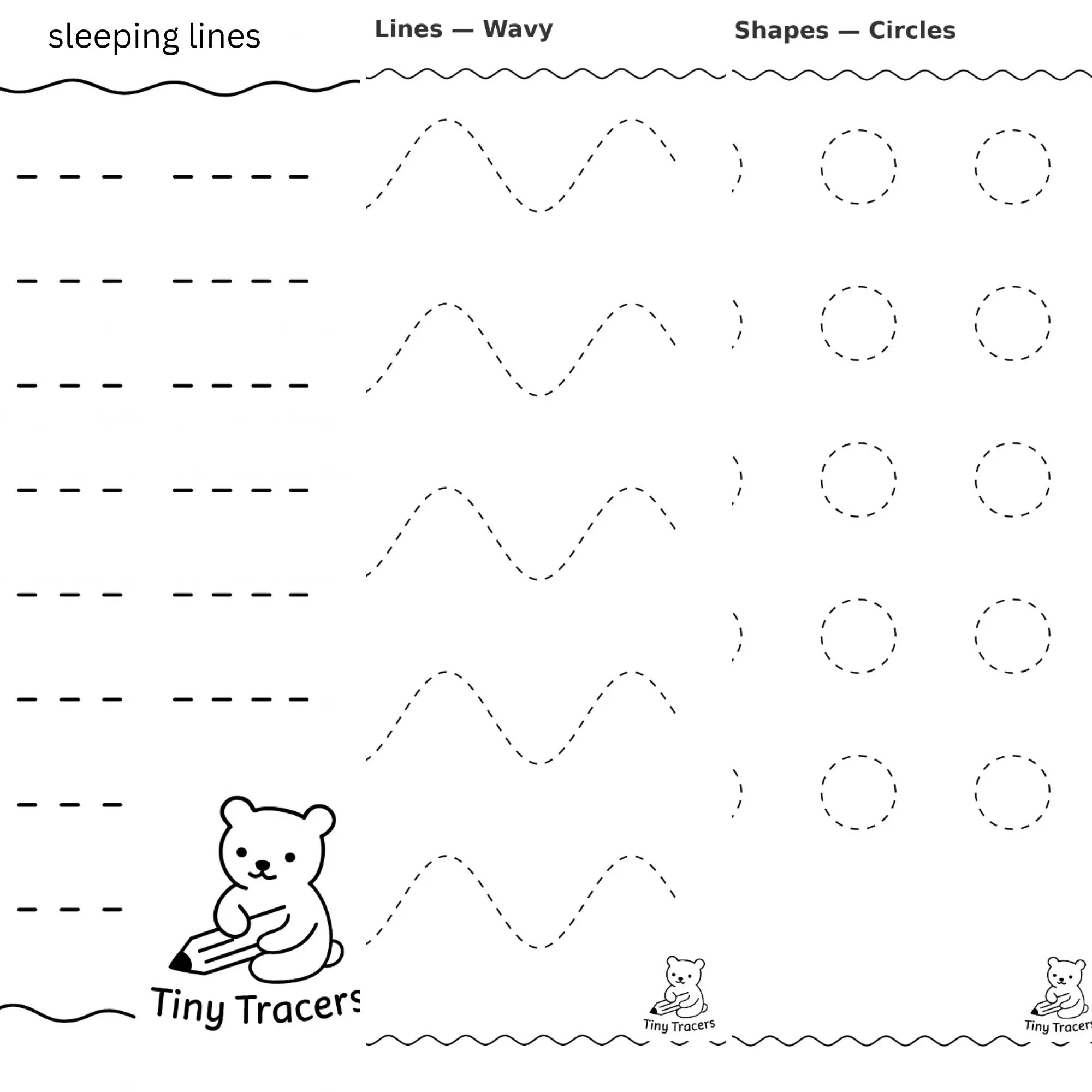 Tracing Lines And Shapes Worksheets Preschool Pre writing 
