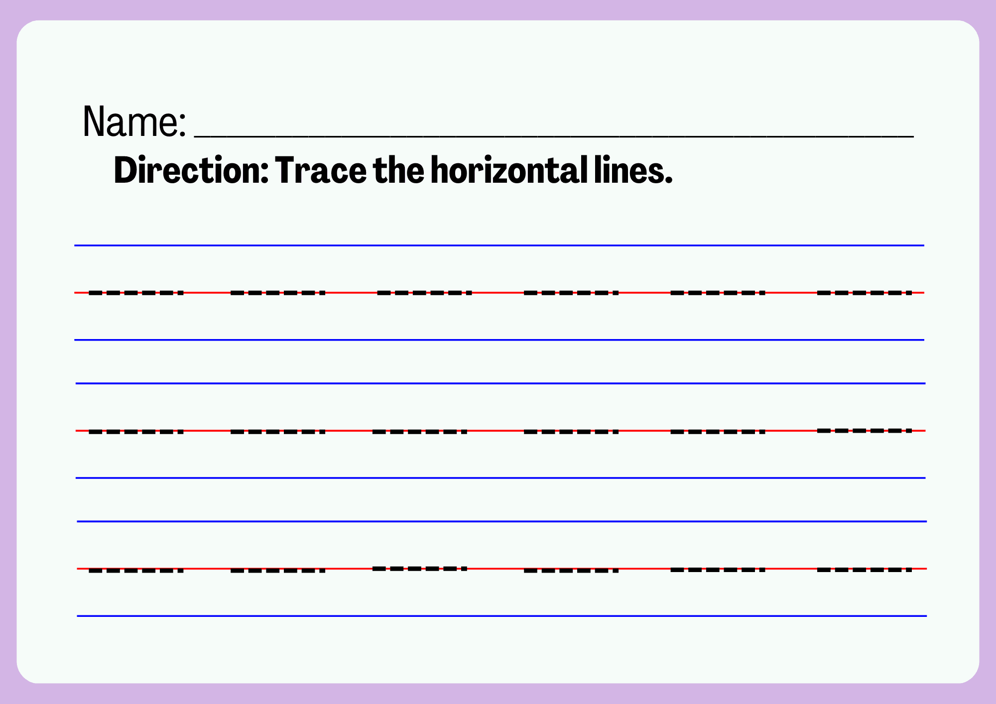 Tracing Horizontal Lines