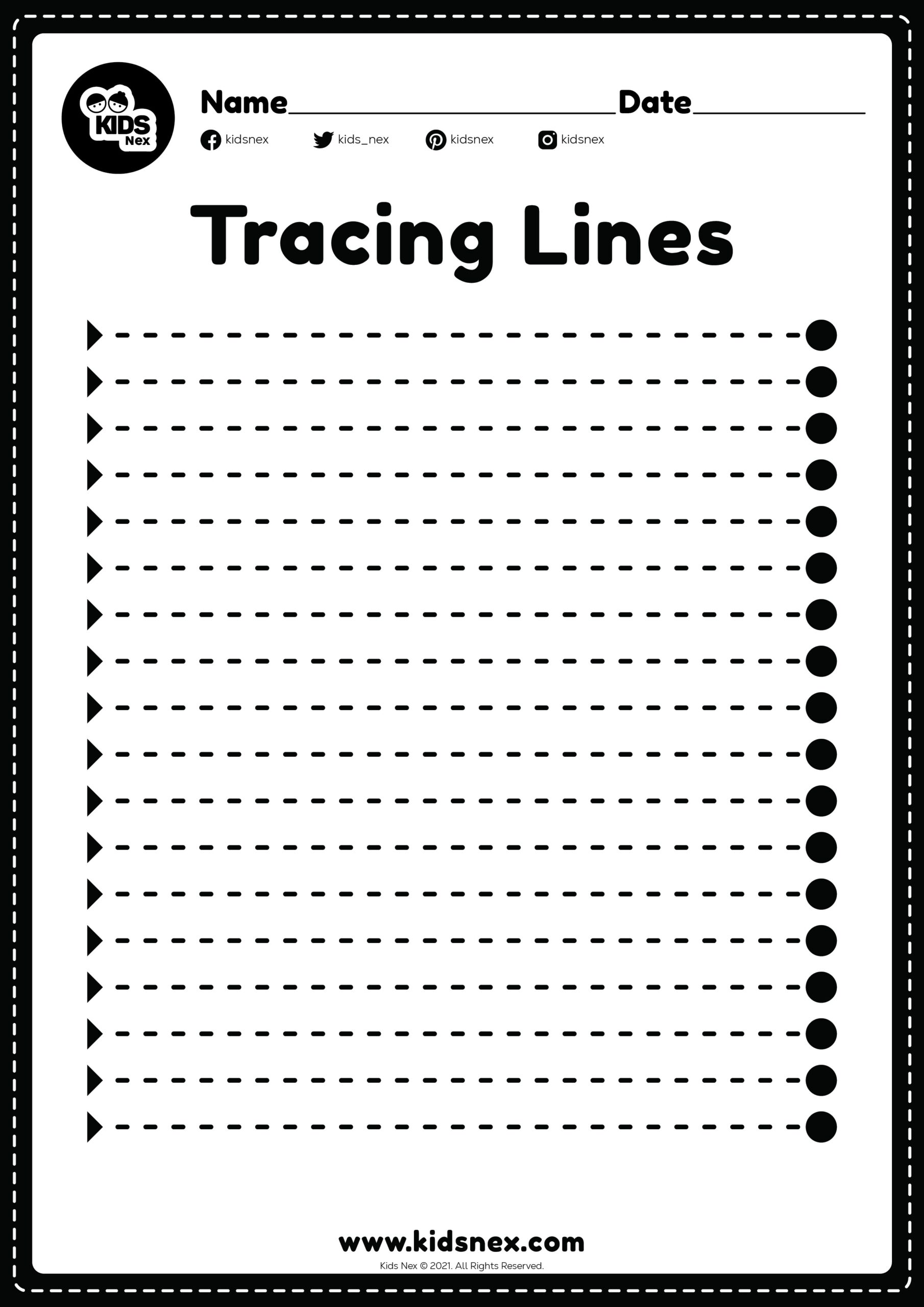 Tracing Standing Line Worksheet