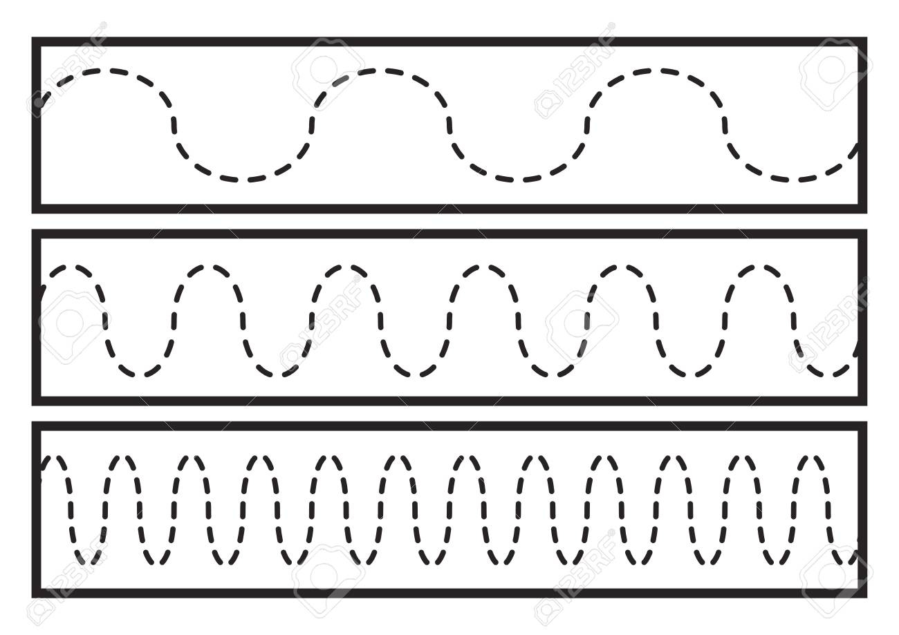 Tracing Lines Vector For Preschool Or Kindergarten And Special 