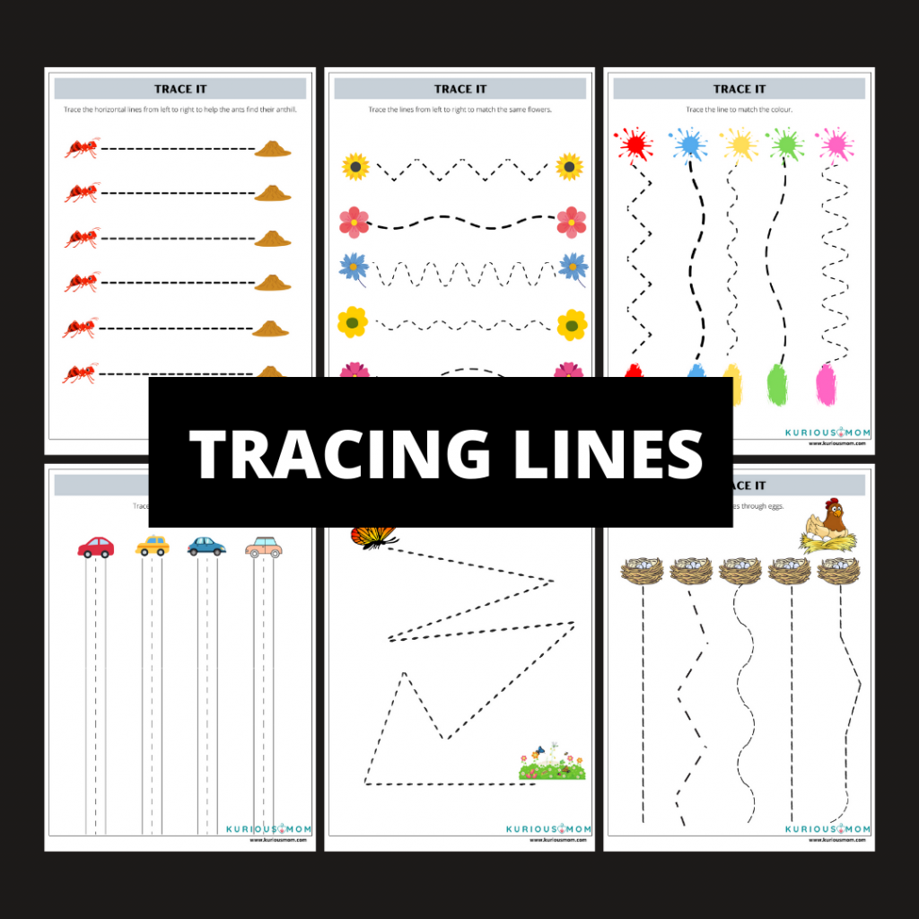 Tracing Lines Worksheet For 2 4 Yrs KuriousMom