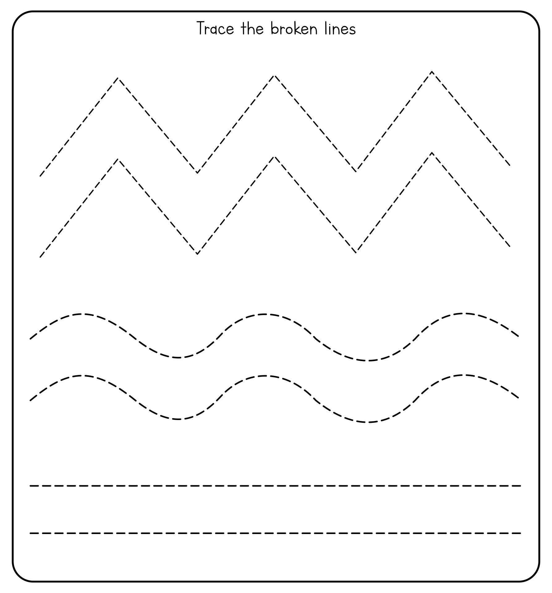 Tracing Lines Worksheet For Preschool Free Printable PDF 