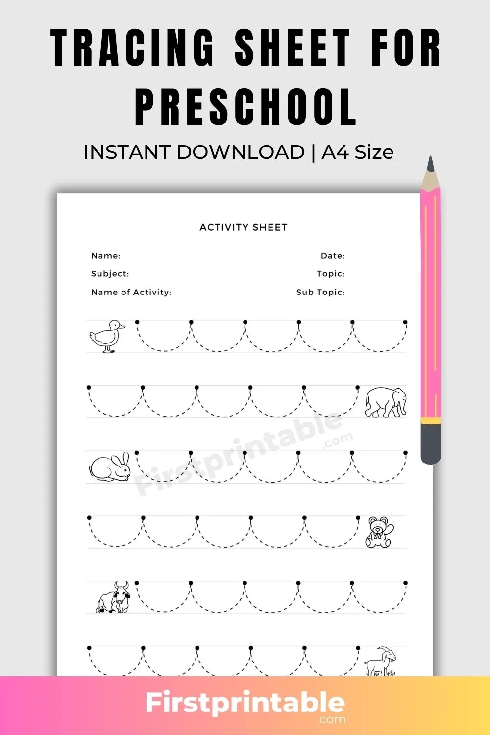 Pre K Tracing Lines Worksheets