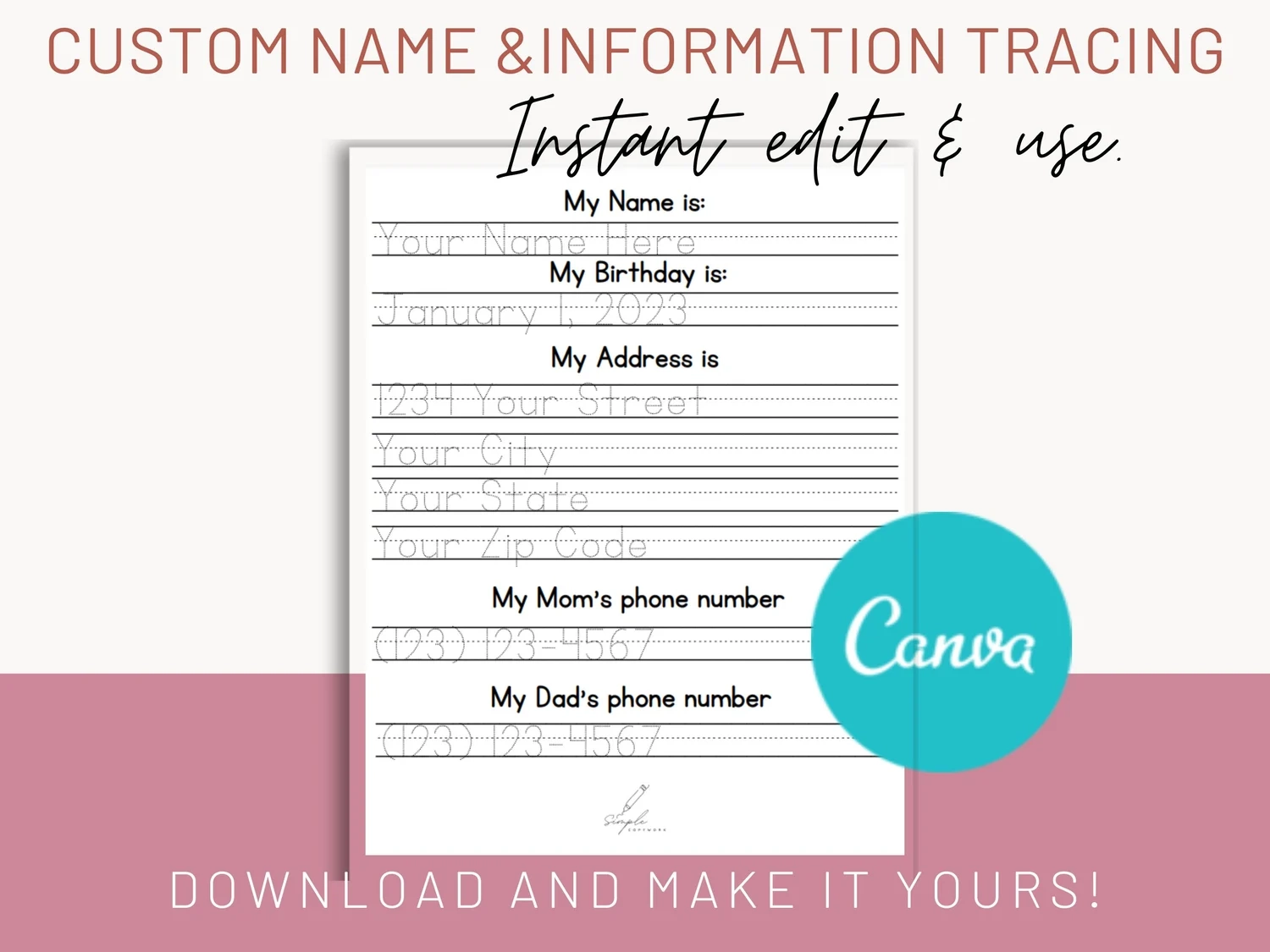 Tracing Name Generator With Lines