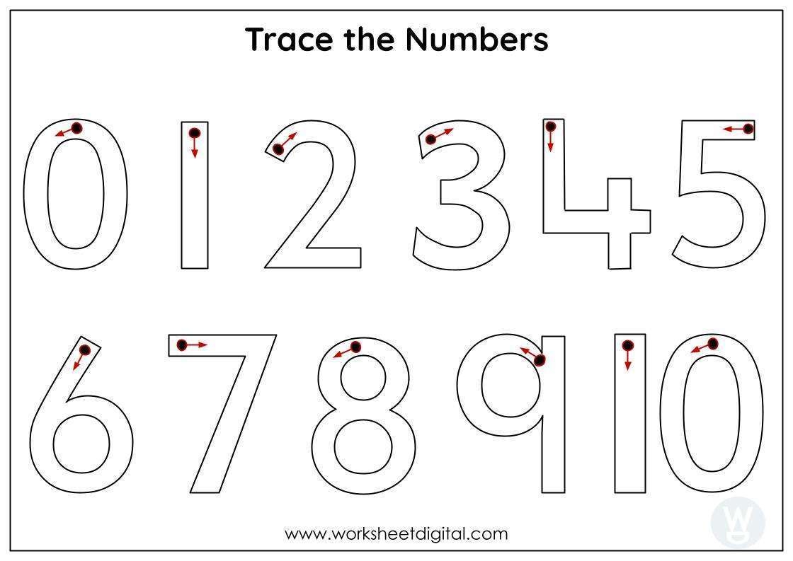 Tracing Number 0 To 10 Worksheet Digital 1 Teacher Made Resources