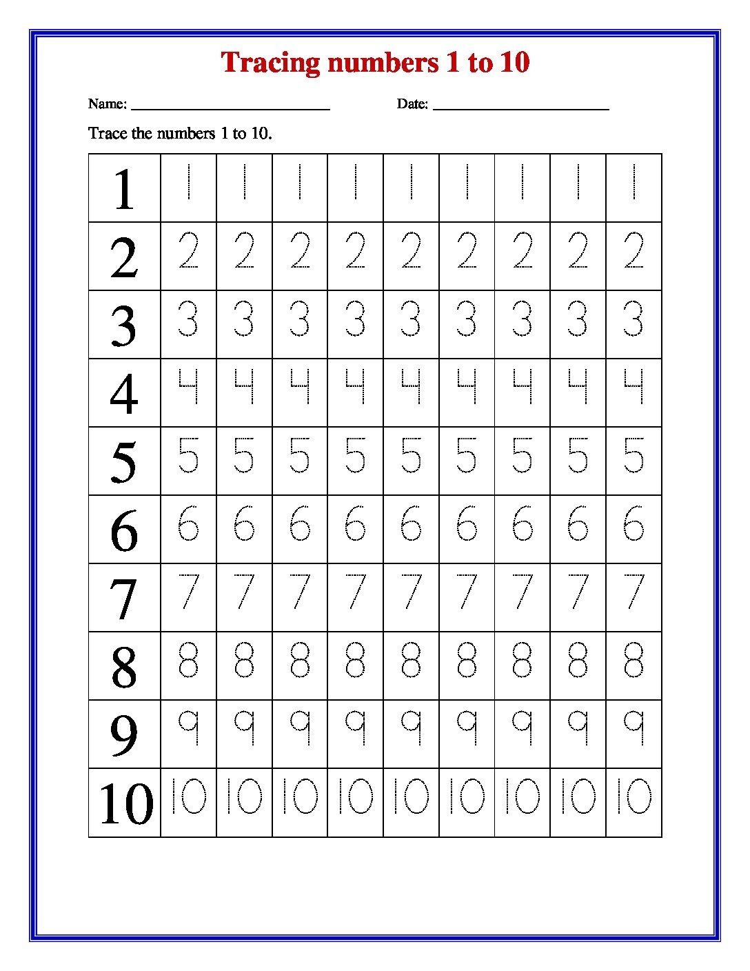 Number Tracing Pdf