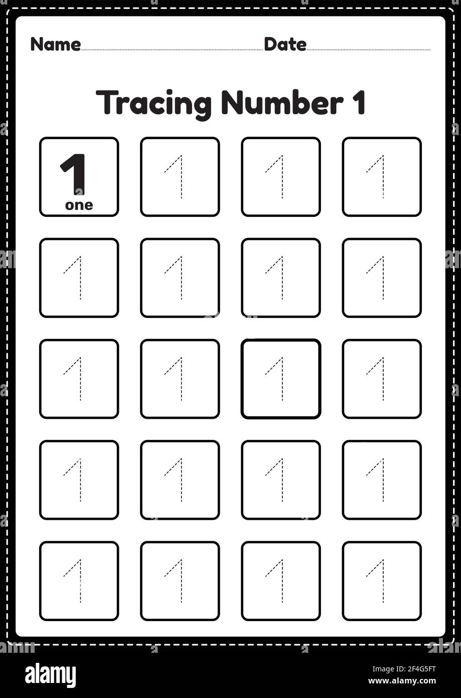 Tracing Number 1 Worksheets For Kindergarten Tracing Number 1 Worksheets For Kindergarten