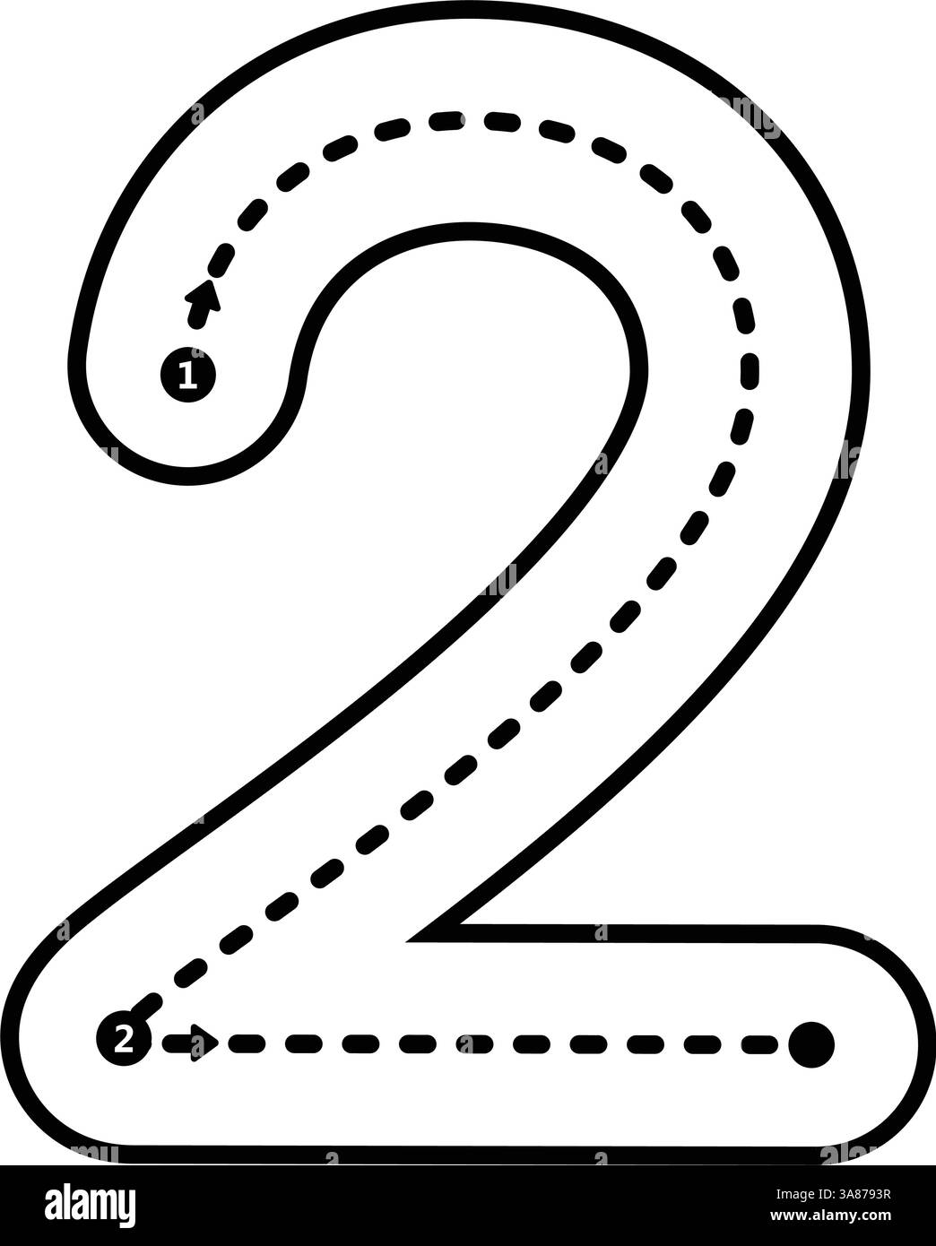 Printable Tracing Number 2