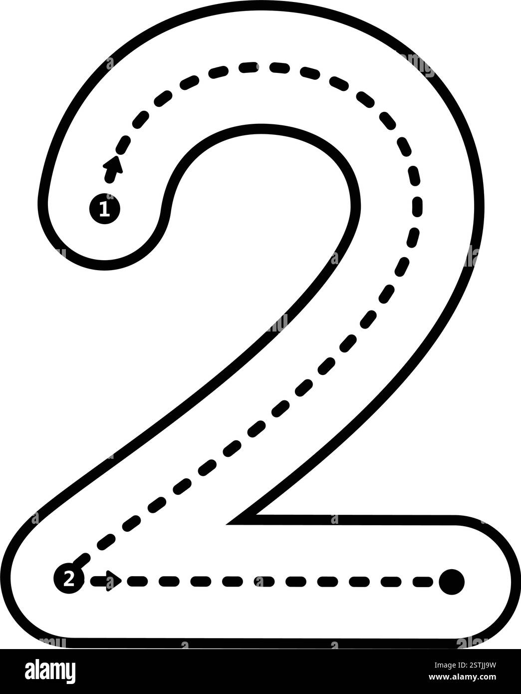 Tracing Number 2 Cut Out Stock Images amp Pictures Alamy
