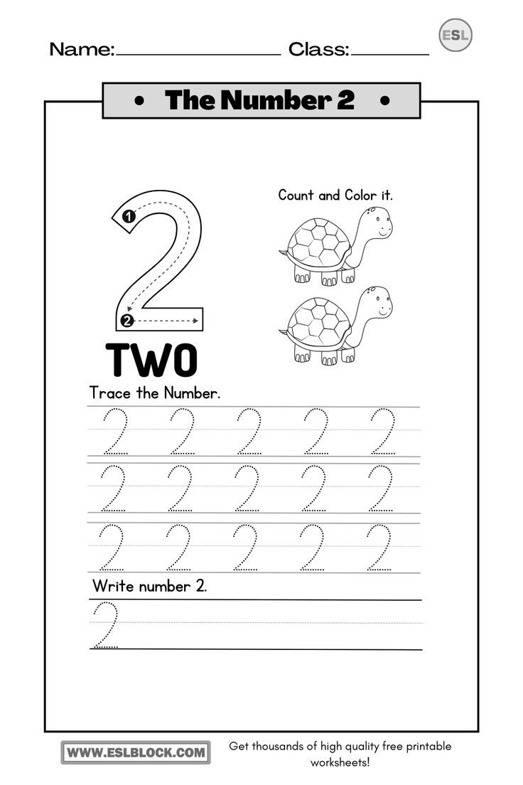 Tracing Number 2 Worksheets Free Preschool Worksheets 