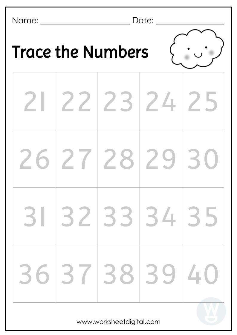 Number 24 Tracing Worksheets
