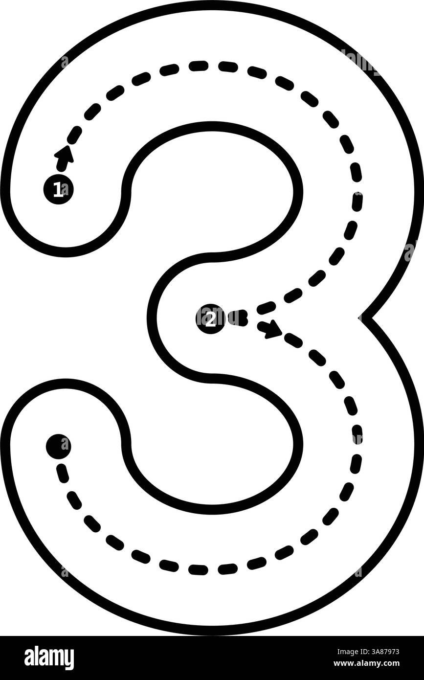 Tracing Number 3 Black And White Stock Photos amp Images Alamy