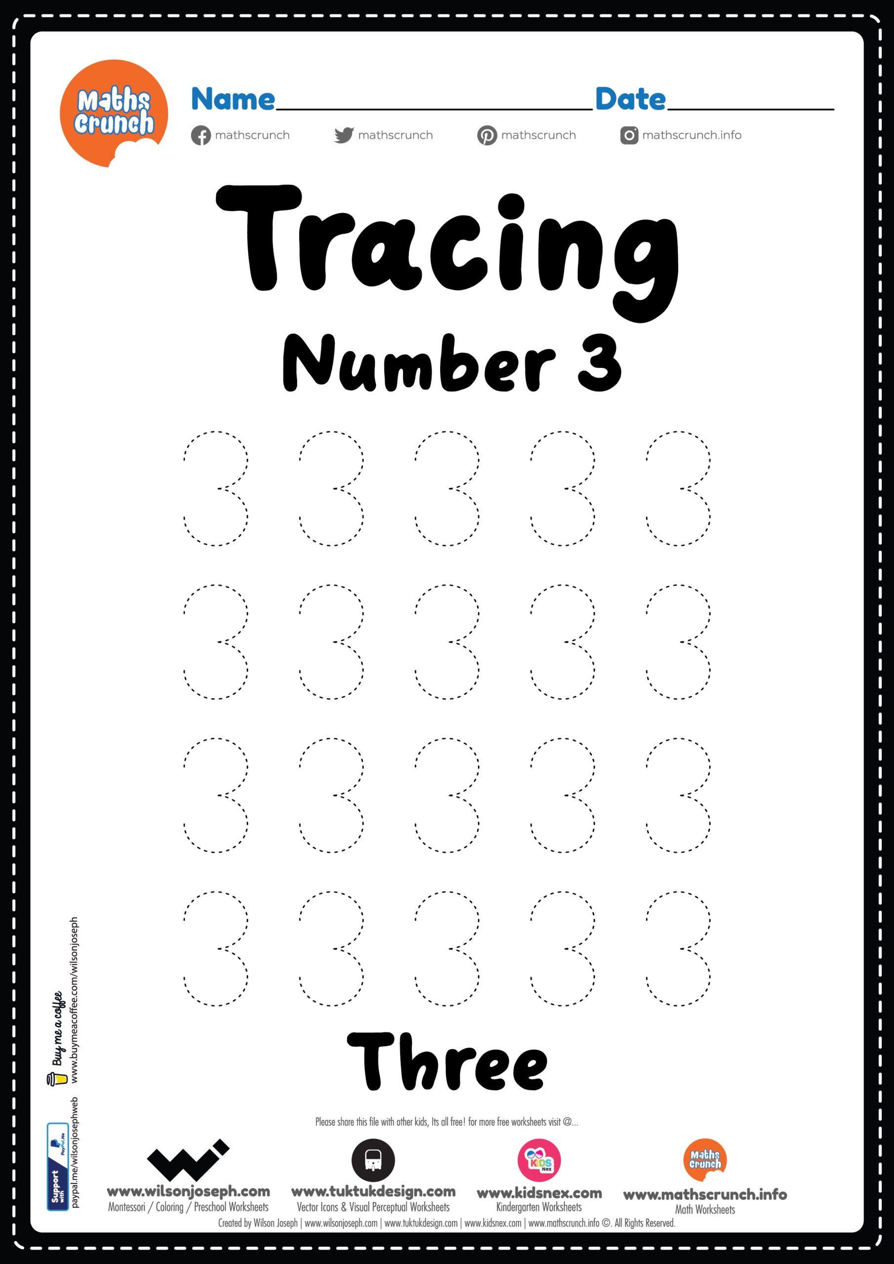Number 3 For Tracing