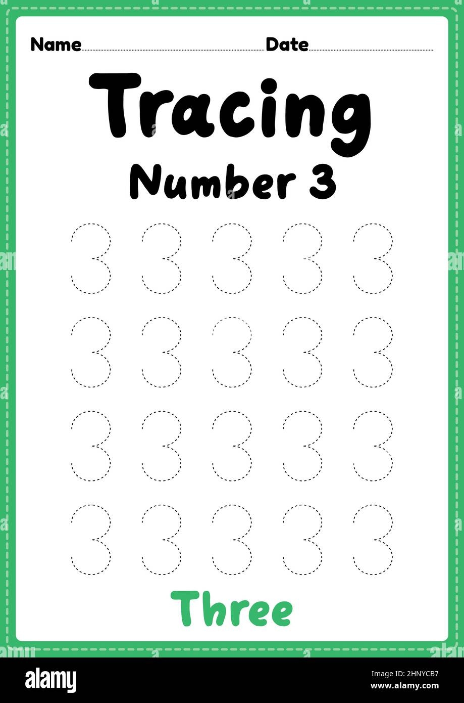 Preschool Tracing Number 3