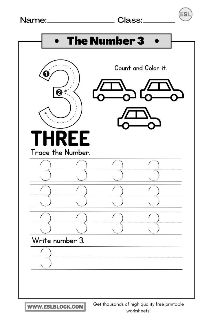 Number Three Tracing