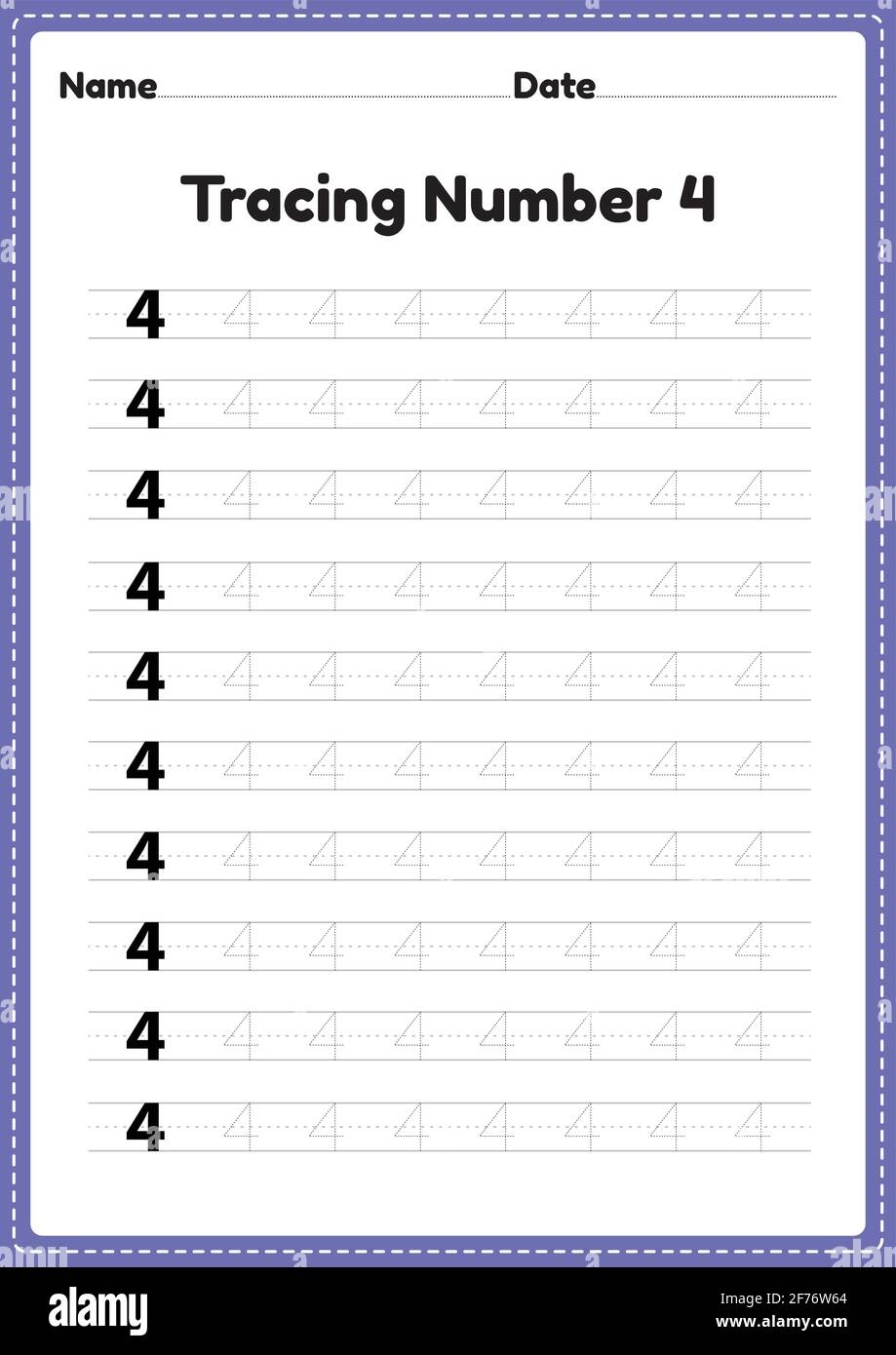 Printable Tracing Number 4
