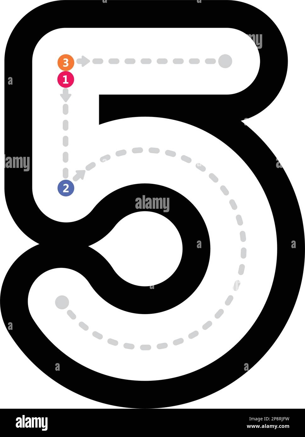 Tracing Number 5 Cut Out Stock Images amp Pictures Alamy