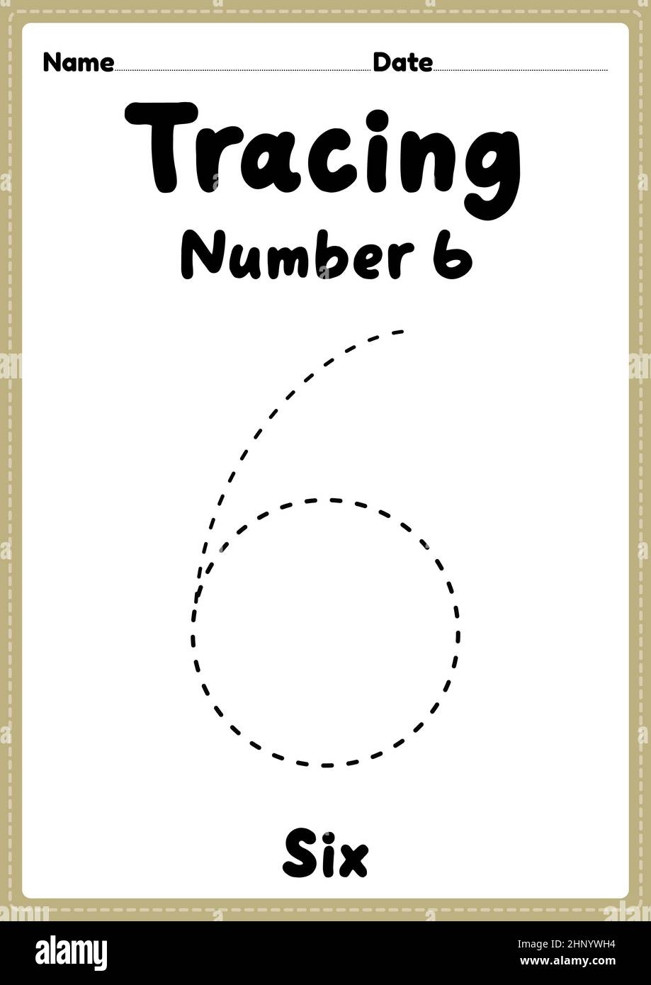 Number 6 Tracing Worksheets For Preschool