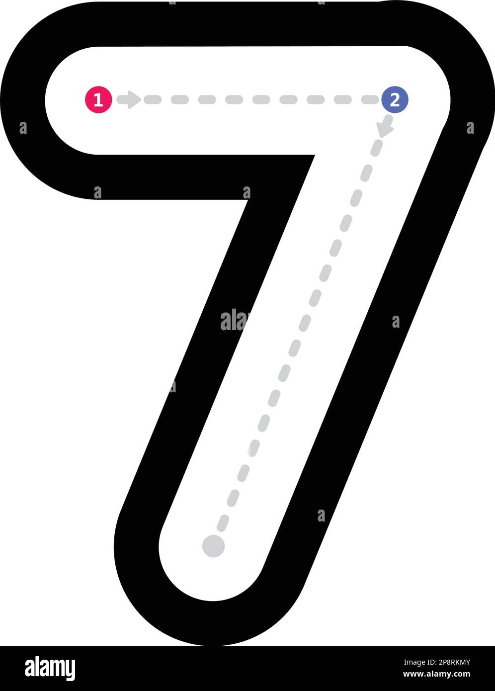 Number 7 Tracing Worksheets