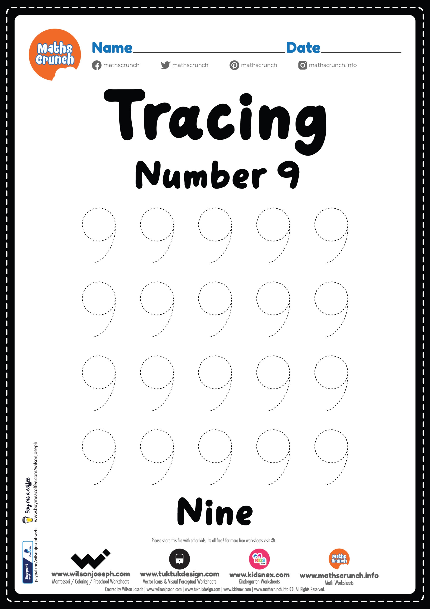 Kindergarten Number Tracing Worksheets Pdf