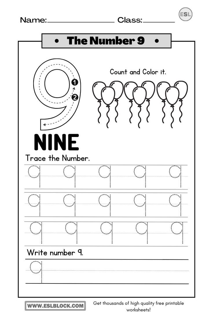 Number 9 Tracing Worksheets For Preschool Number 9 Tracing Worksheets For Preschool