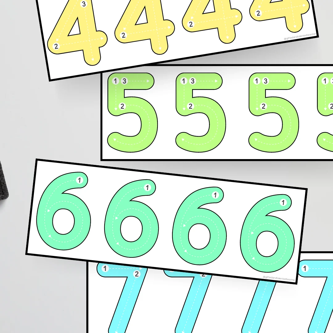 Tracing Number Mats 0 9 Gifted And Talented Teacher Teacher 