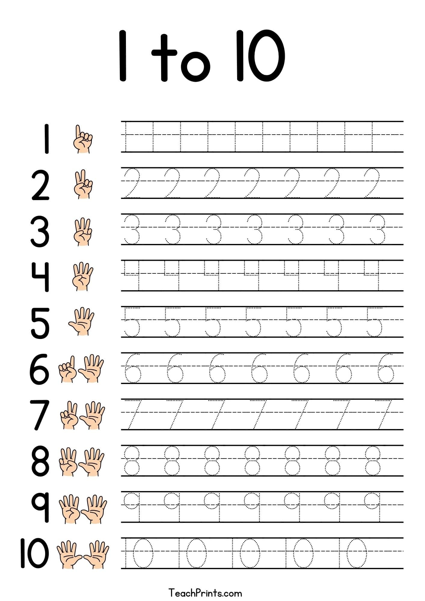 Worksheet Number Tracing