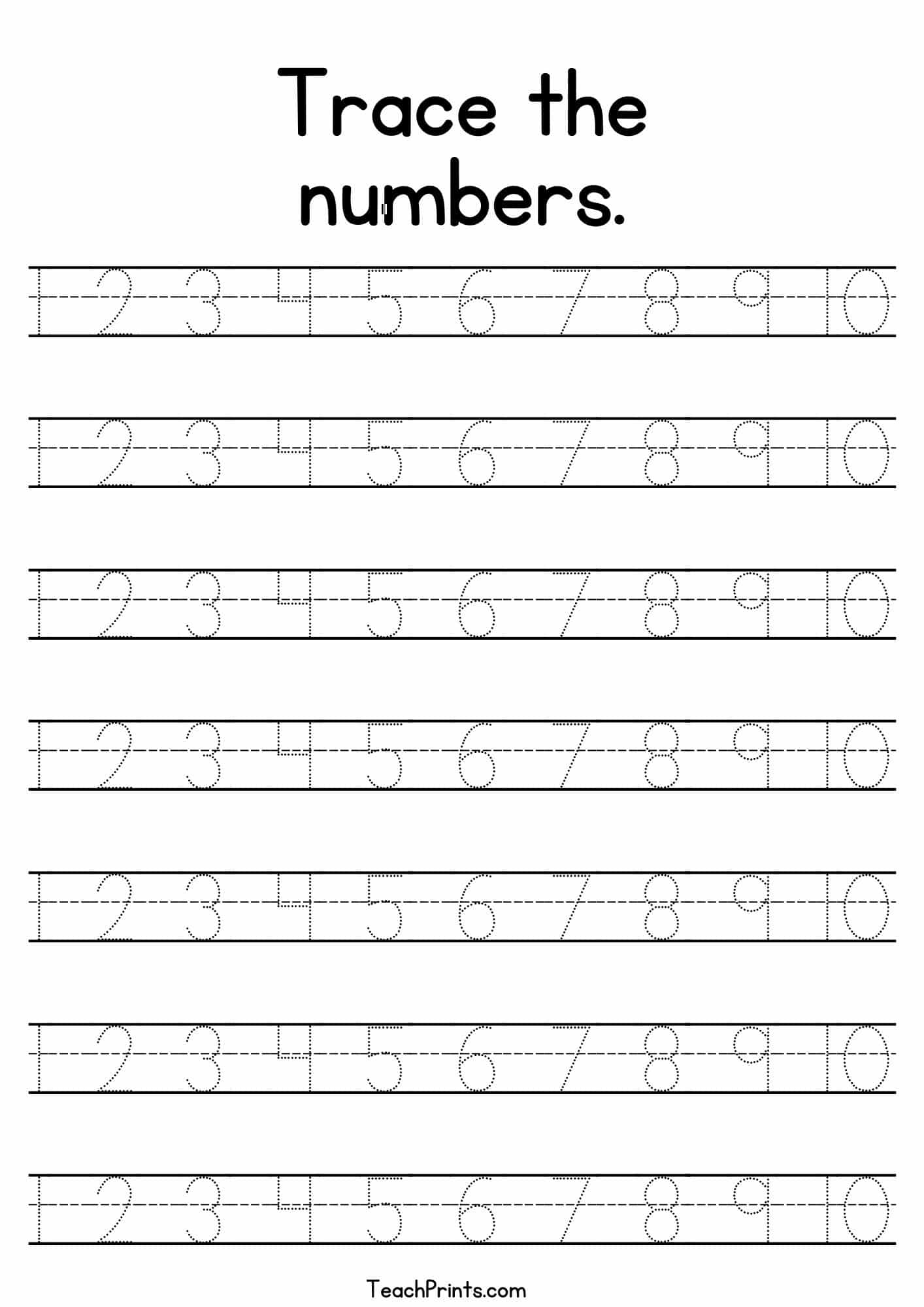 Number Tracing Template