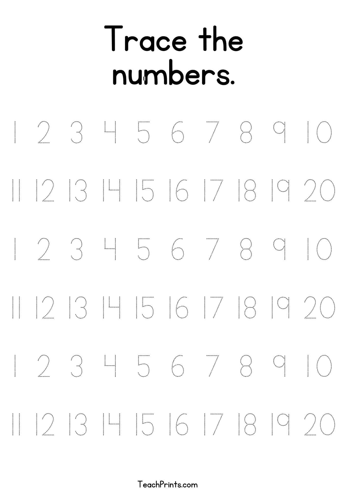 Number Tracing Activities For Kindergarten