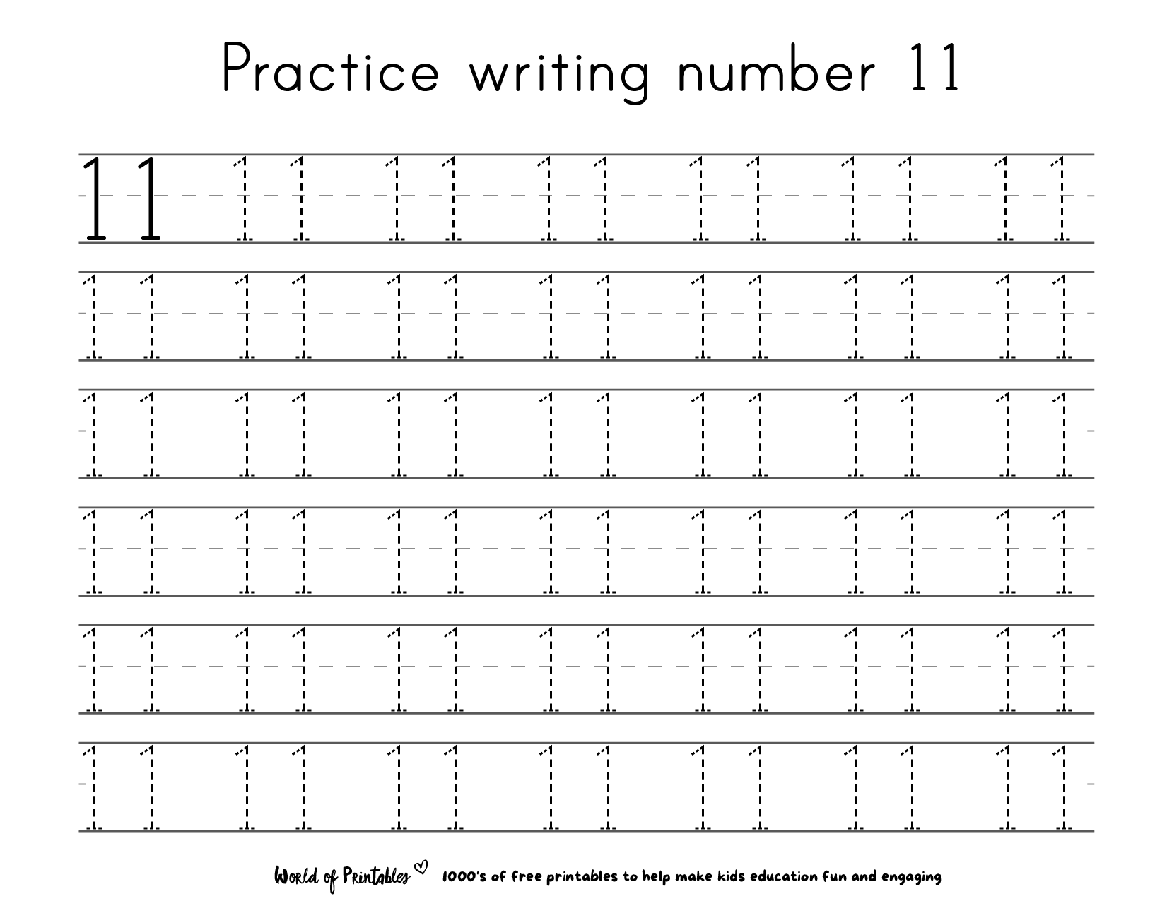 Tracing Number Worksheet
