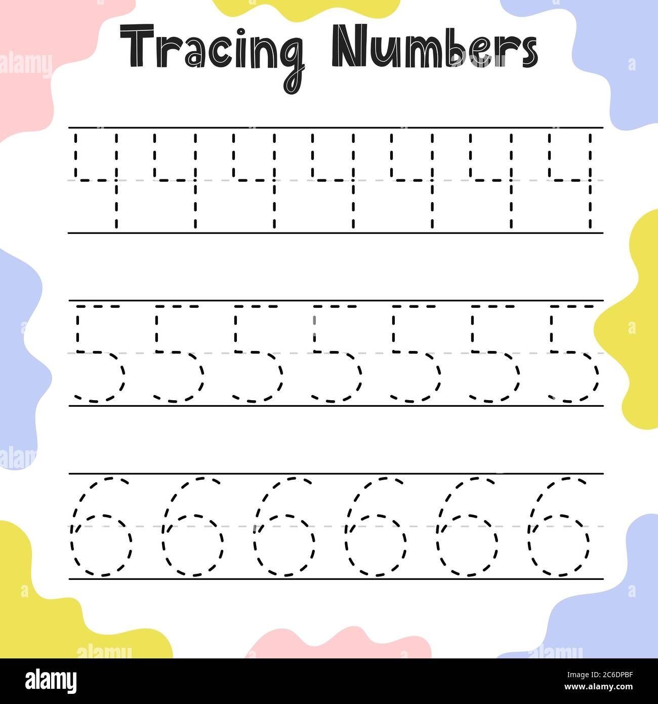 Tracing Numbers Activity Page For Kids Preschool Writing 