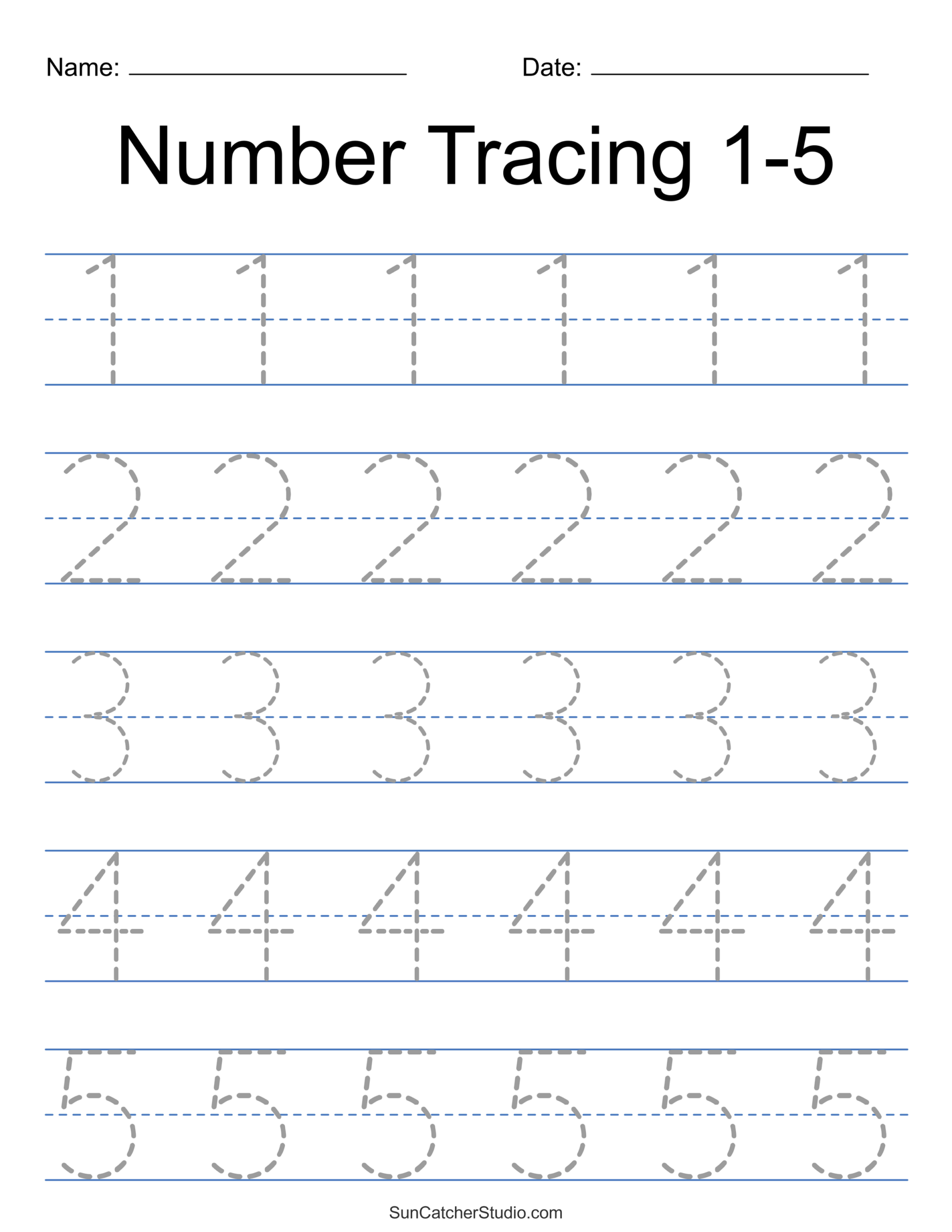 Tracing Numbers Free Printable Practice PDF Worksheets Free 