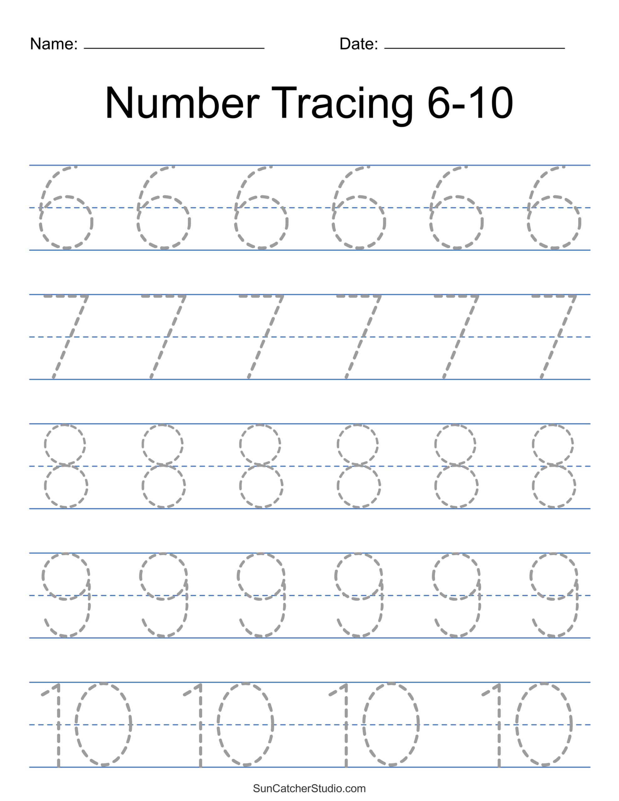 Number Tracing Sheets