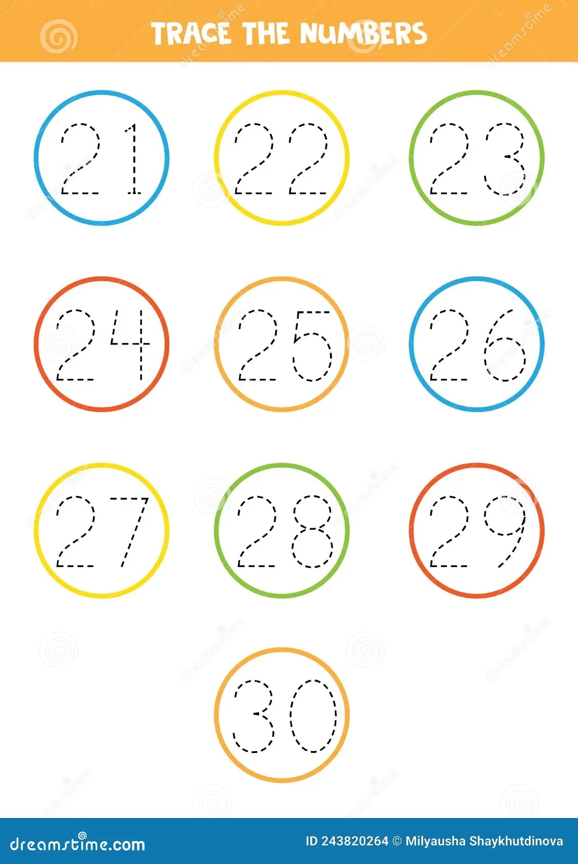 Tracing Number 21 Worksheet