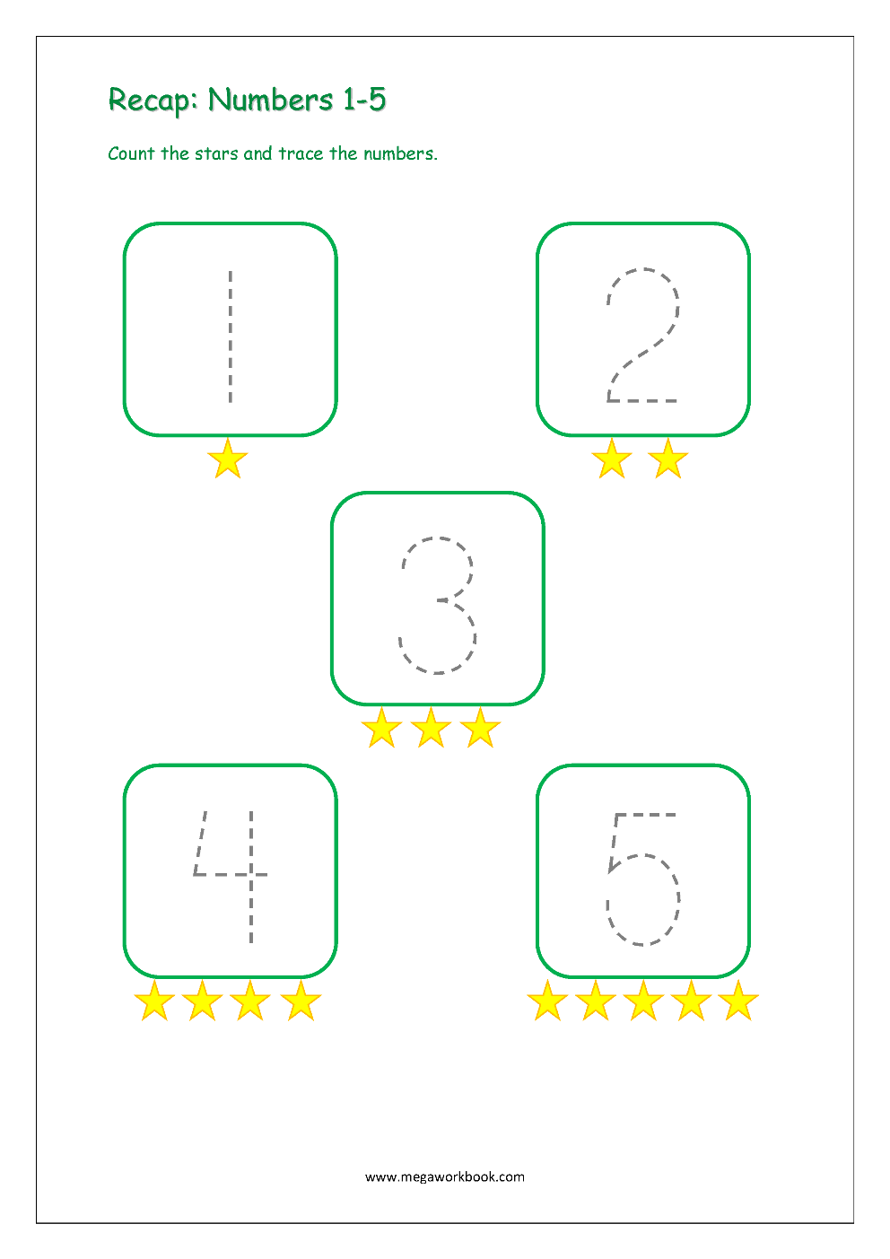 Tracing Number 1 To 5