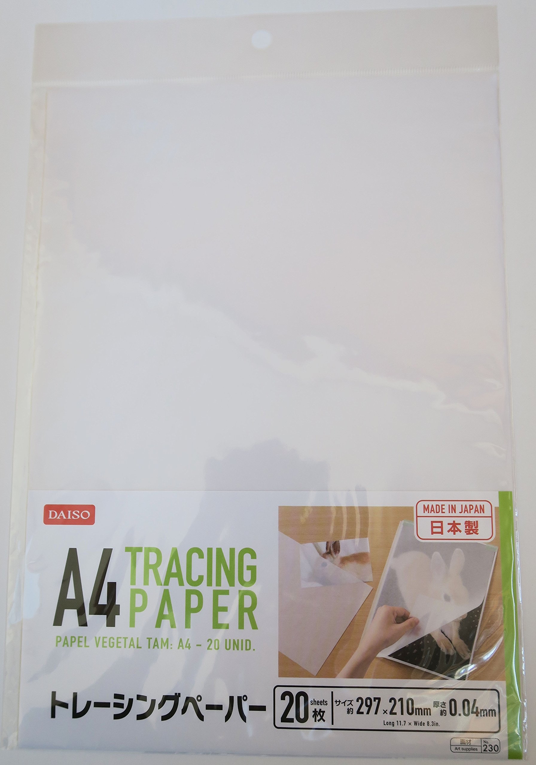 Tracing Paper A4 Size 11 7 X 8 3 297mm X 210mm 0 04mm Thickness From Daiso Japan Amazon in Home amp Kitchen