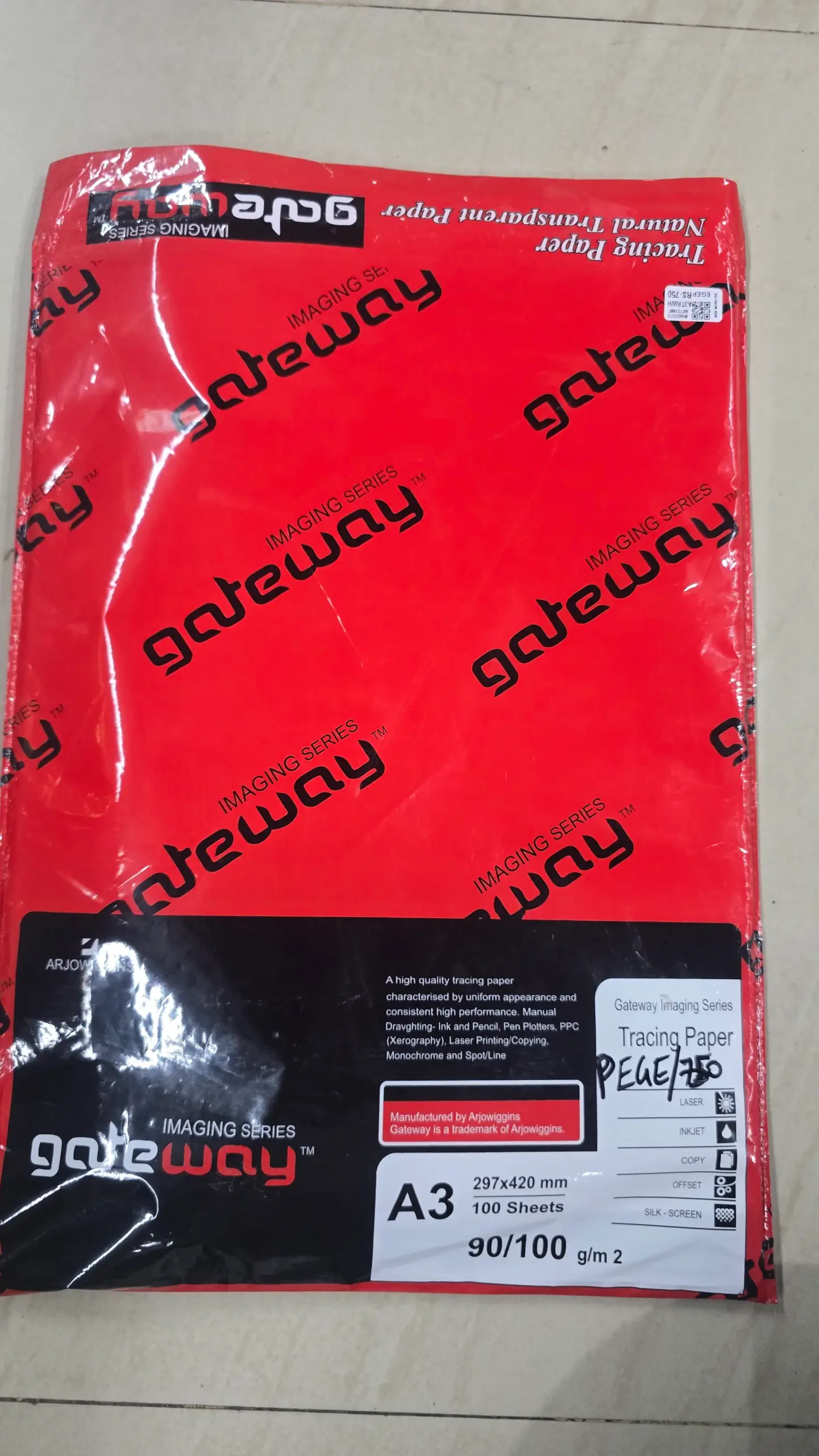 Tracing Paper Gateway A3 Sheets 100sheets Whole Sale Pack 