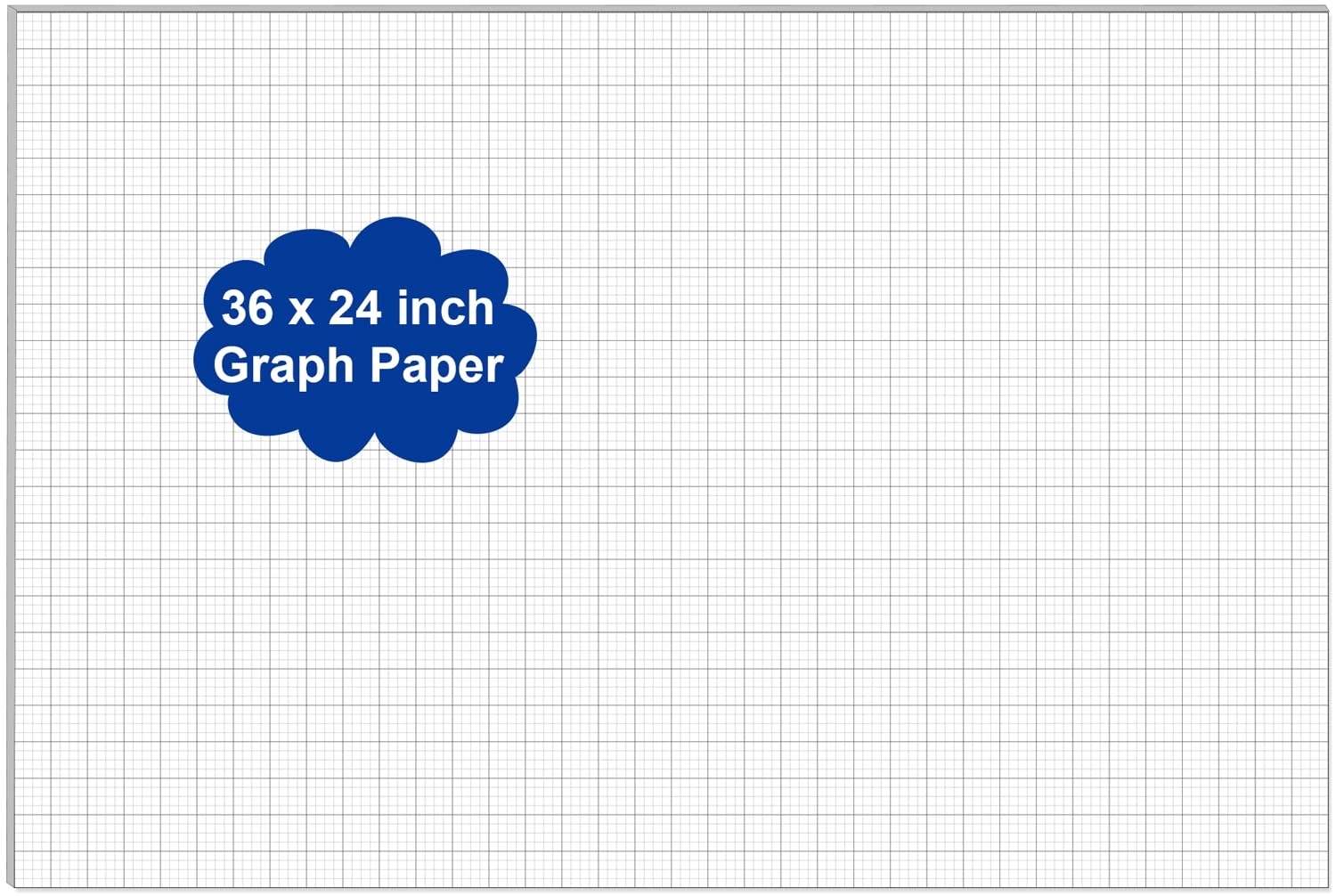 Tracing Paper Large Graph Paper Pad 24x36 Inches 4x4 Grid 25 