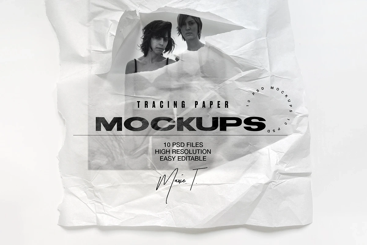 Tracing Paper Mockups A Print Template By Marie T